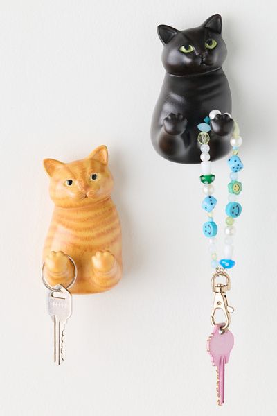 Urban Outfitters Cat Shaped Resin Wall Hook in Black at Urban Outfitters