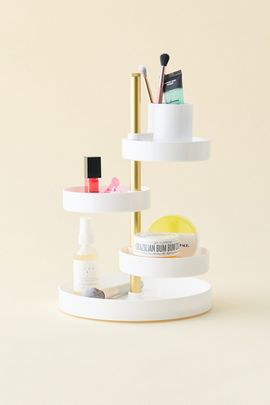 Urban Outfitters Cecilia Rotating Tiered Makeup Organizer in White at Urban Outfitters