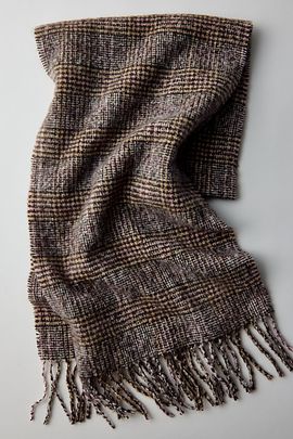Urban Outfitters Chandler Houndstooth Blanket Scarf in Neutral, Women's at Urban Outfitters
