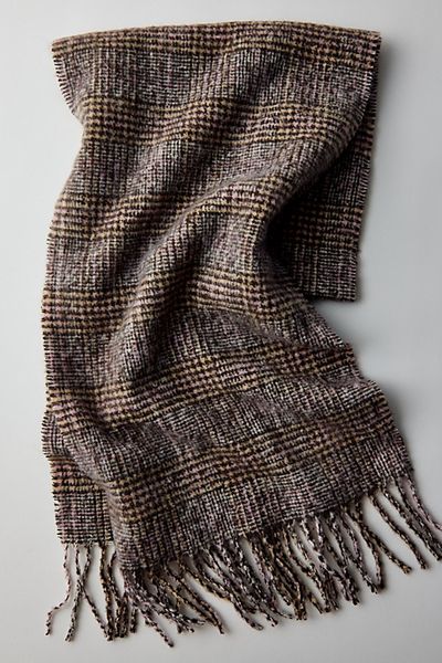 Urban Outfitters Chandler Houndstooth Blanket Scarf in Neutral, Women's at Urban Outfitters