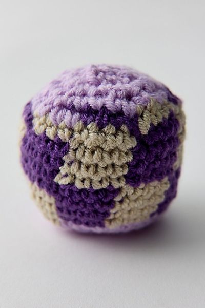 Urban Outfitters Checkered Crochet Footbag in Purple at Urban Outfitters