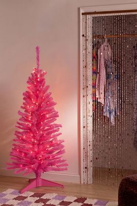 Urban Outfitters Christmas Central Pre-Lit Colorful Artificial Christmas Tree in Pink at Urban Outfitters