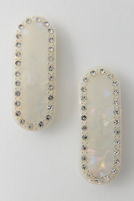 Urban Outfitters Chrome Hair Clips Set in Pearl, Women's at Urban Outfitters
