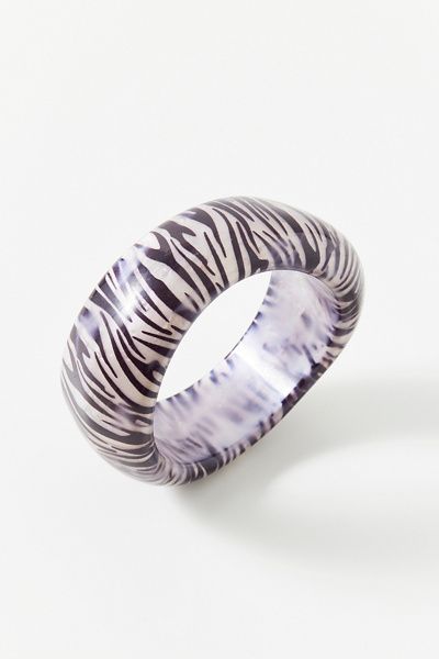 Urban Outfitters Chunky Printed Bangle Bracelet in Zebra, Women's at Urban Outfitters