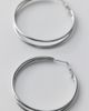 Urban Outfitters City Girl Waterproof Medium Illusion Double Hoop Earrings in Silver, Women's at Urban Outfitters - 1