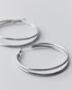 Urban Outfitters City Girl Waterproof Medium Illusion Double Hoop Earrings in Silver, Women's at Urban Outfitters - 2
