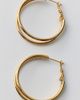 Urban Outfitters City Girl Waterproof Small Illusion Double Hoop Earrings in Gold, Women's at Urban Outfitters - 1