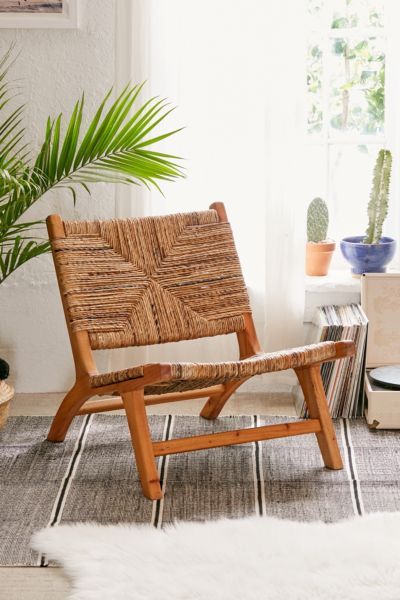 Urban Outfitters Claudia Woven Chair in Brown at Urban Outfitters