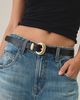 Urban Outfitters Cleo Curved Buckle Leather Belt in Black, Women's at Urban Outfitters - 1