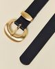 Urban Outfitters Cleo Curved Buckle Leather Belt in Black, Women's at Urban Outfitters - 4