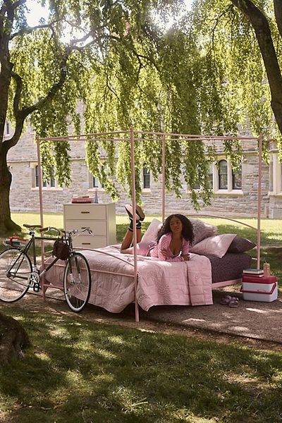 Urban Outfitters Connie Iron Canopy Bed in Blush at Urban Outfitters