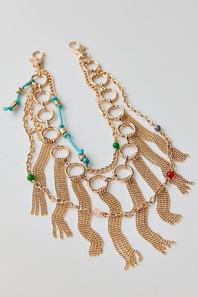 Urban Outfitters Cord Fringe Pant Chain in Gold, Women's at Urban Outfitters