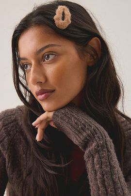 Urban Outfitters Cozy Faux Fur Snap Clips in Brown, Women's at Urban Outfitters