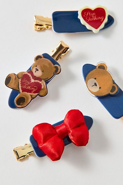 Urban Outfitters Crease-Free Hair Clips Set in Cozy Bear at Urban Outfitters
