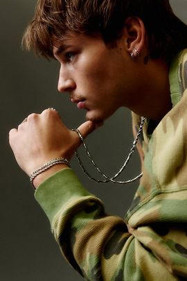 Urban Outfitters Cylinder Linked Chain Necklace in Silver, Men's at Urban Outfitters