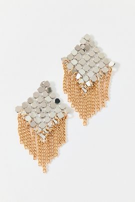Urban Outfitters Diana Disco Chain Earrings in Silver/Gold, Women's at Urban Outfitters