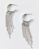 Urban Outfitters Disco Fringe Hoop Earrings in Silver, Women's at Urban Outfitters - 1