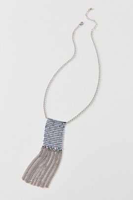 Urban Outfitters Disco Fringe Metal Scarf Necklace in Silver, Women's at Urban Outfitters