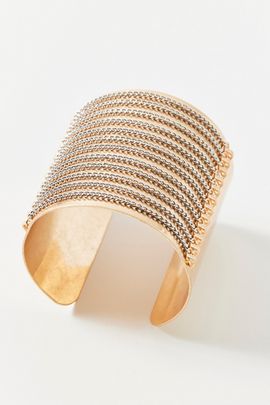 Urban Outfitters Donna Chain Extra-Wide Cuff Bracelet in Gold, Women's at Urban Outfitters