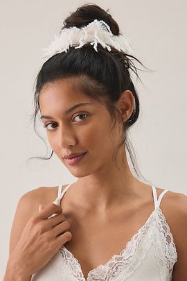 Urban Outfitters Dreamscape Ultra-Fluffy Scrunchie in Ivory, Women's at Urban Outfitters