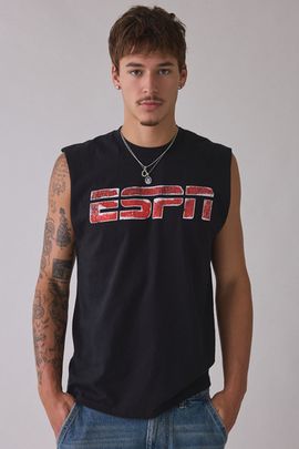 Urban Outfitters ESPN Gameday Graphic Muscle Tee in Black, Men's at Urban Outfitters