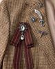 Urban Outfitters Estelle Ribbon Brooch Set in Maroon at Urban Outfitters - 3