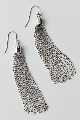 Urban Outfitters Faith Chain Fringe Earrings in Silver, Women's at Urban Outfitters