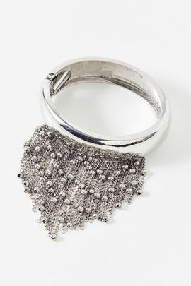 Urban Outfitters Fancy Fringe Bangle Bracelet in Silver, Women's at Urban Outfitters