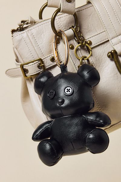Urban Outfitters Faux Leather Bear Bag Charm in Black at Urban Outfitters