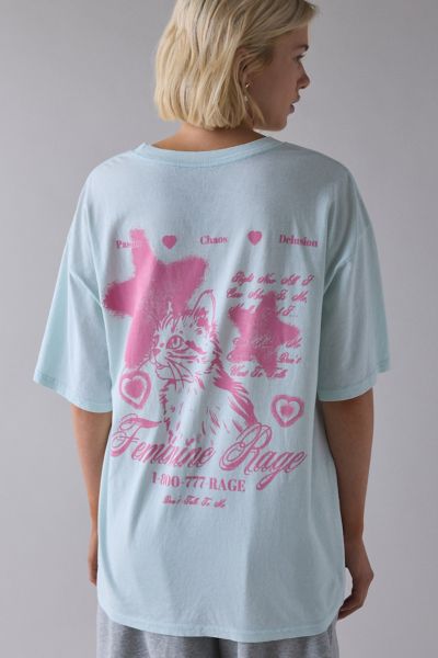 Urban Outfitters Feminine Rage Graphic Cotton T-Shirt Dress in