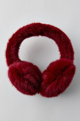 Urban Outfitters Fuzzy Heart Earmuffs in Red, Women's at Urban Outfitters