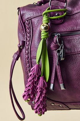 Urban Outfitters Garden Florals Faux Leather Bag Charm in Purple, Women's at Urban Outfitters