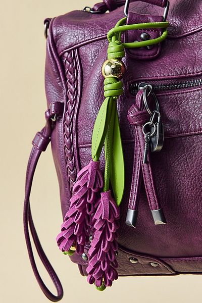 Urban Outfitters Garden Florals Faux Leather Bag Charm in Purple, Women's at Urban Outfitters
