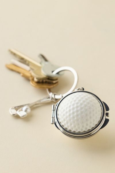 Urban Outfitters Golf Ball Compact Mirror Keychain in White at Urban Outfitters