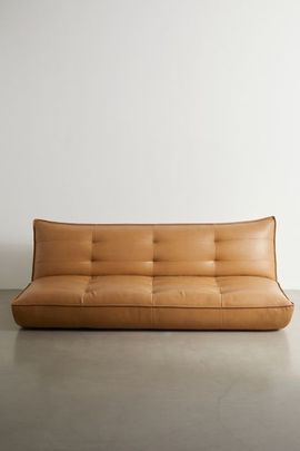 Urban Outfitters Greta Recycled Leather XL Sleeper Sofa in Light Brown at Urban Outfitters