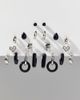 Urban Outfitters Haley Black Heart Multi Earrings Set in Black blue, Women's at Urban Outfitters - 2