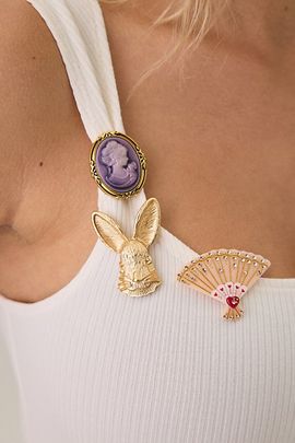 Urban Outfitters Hare's Haste Rabbit Brooch Set in Gold at Urban Outfitters