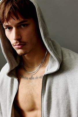 Urban Outfitters Herringbone Cobra Chain Layering Necklaces Set in Silver, Men's at Urban Outfitters