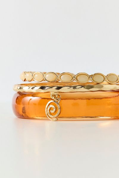 Urban Outfitters Honey Gold Bangle Bracelets Set in Orange, Women's at Urban Outfitters
