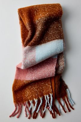 Urban Outfitters Jamie Multicolor Check Blanket Scarf in Pink Combo, Women's at Urban Outfitters