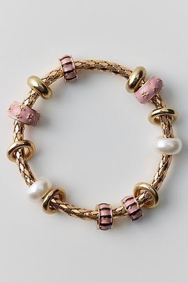 Urban Outfitters Jane Beaded Charm Bracelets Set in Pink, Women's at Urban Outfitters