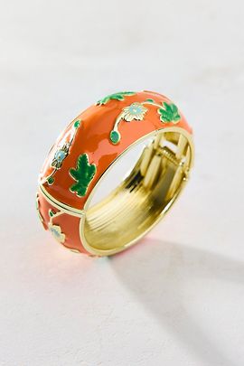 Urban Outfitters Jane Enamel Wide Bangle Bracelet in Orange, Women's at Urban Outfitters