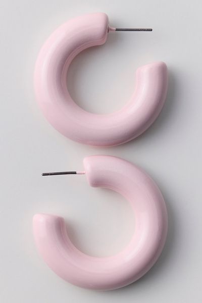 Urban Outfitters Jill Icon Chunky Hoop Earrings in Pink, Women's at Urban Outfitters