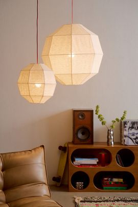 Urban Outfitters Jonie Jute Geometric Lantern Pendant Light in Ivory at Urban Outfitters