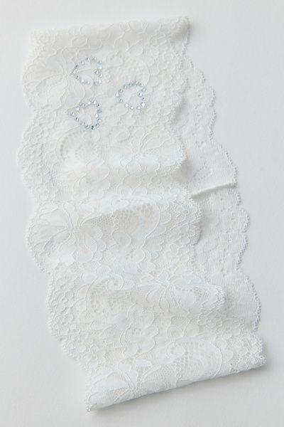 Urban Outfitters Julie Gem Soft Lace Headband in Cream, Women's at Urban Outfitters
