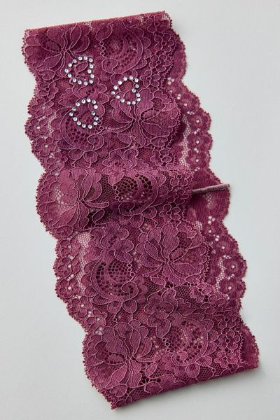 Urban Outfitters Julie Heart Gem Soft Lace Headband in Purple, Women's at Urban Outfitters