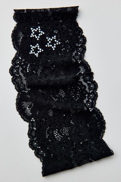 Urban Outfitters Julie Star Gem Soft Lace Headband in Black, Women's at Urban Outfitters