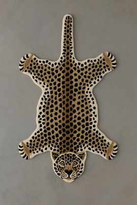 Urban Outfitters Jungle Cheetah Shaped Tufted Wool Rug in Gold at Urban Outfitters