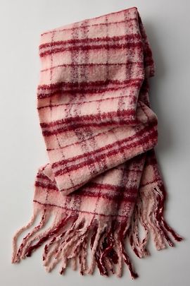 Urban Outfitters Kai Tartan Blanket Scarf in Pink, Women's at Urban Outfitters