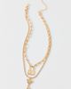Urban Outfitters Keepers Lock & Key Pendant Layered Necklace in Gold, Women's at Urban Outfitters - 1